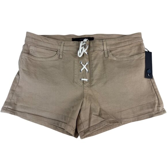 Joe's Pants - Joes Womens Sand Lace-Up Front Shorts W32 Cotton Blend USA-Made